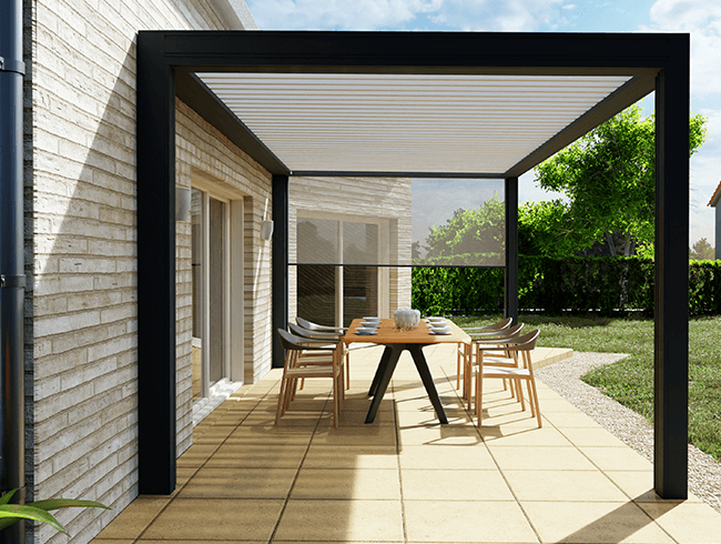 Création de visuel d'ambiance 3D pergola et salon de jardin