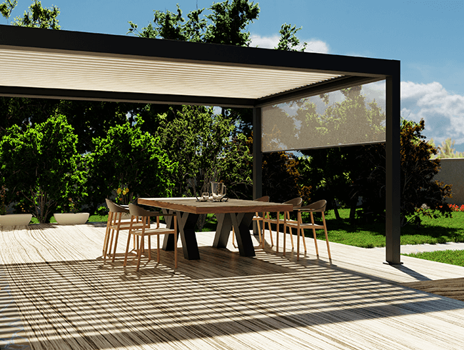 Création de visuel d'ambiance 3D pergola et salon de jardin